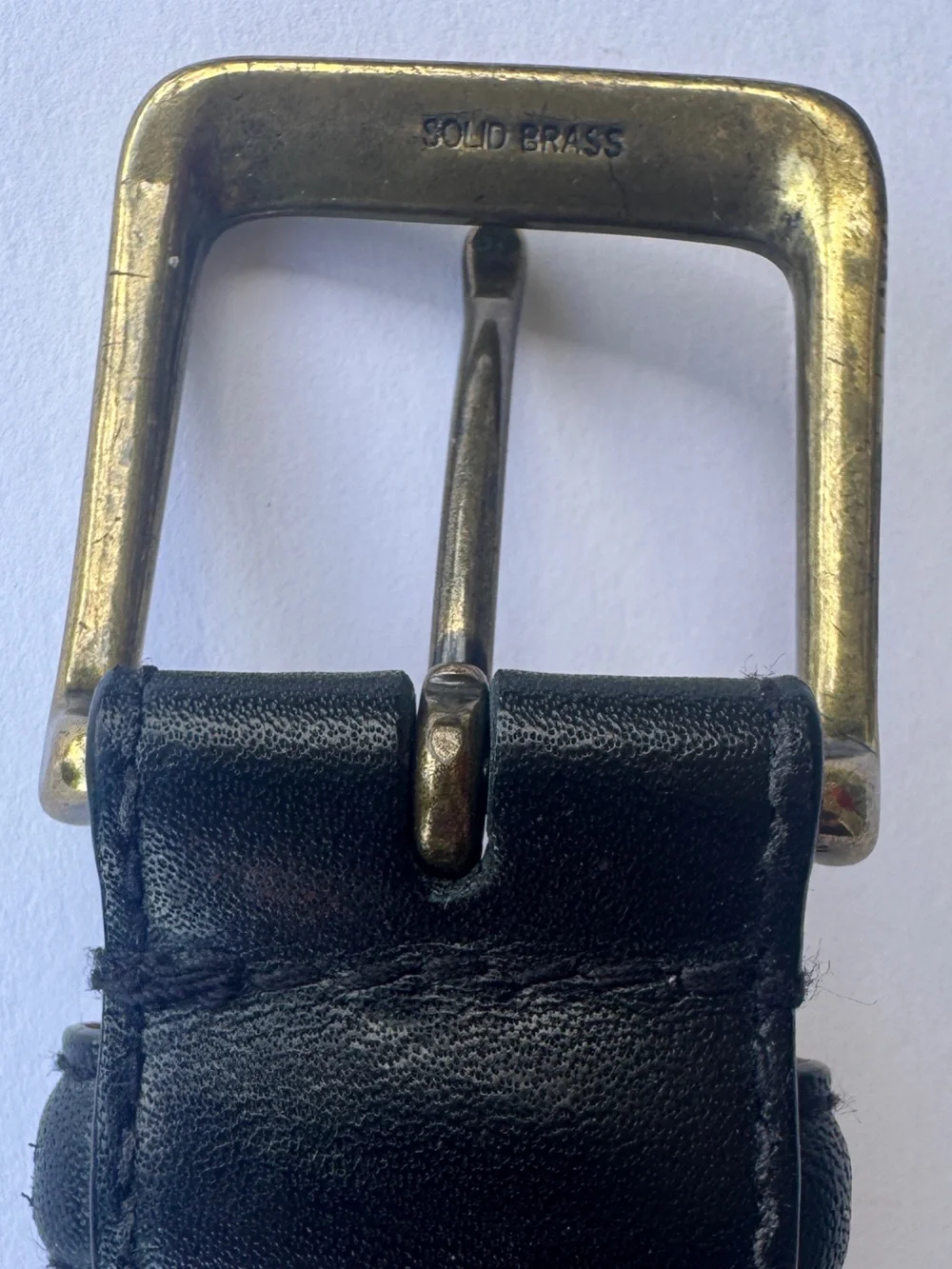 Polo Ralph Lauren Men’s Black Italian Leather Belt 34/85 Brass Buckle